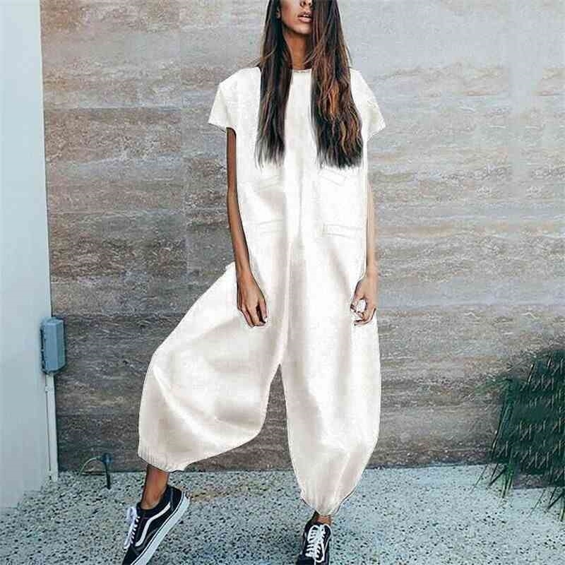 White Black Jumpsuit Elegant for Women Boot Cut Pants Short Sleeve Vest Conjoined Famale Trousers Elegance Loose Jumpsuits 210603
White Black Jumpsuit Elegant for Women Boot Cut Pants Short Sleeve Vest Conjoined Famale Trousers Elegance Loose Jumpsuits 210603