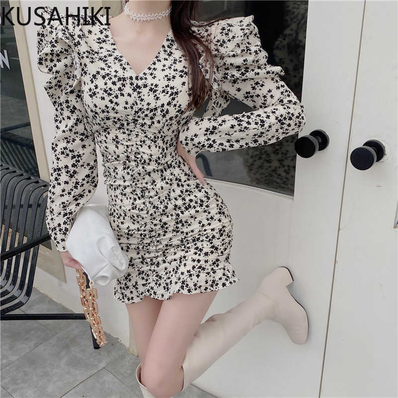 Chiffon Pringting Women Dress Korean Puff Sleeve V-neck Elegant Vestido Spring Slim Mini Ruffle Dresses 6F256 210603, Photo color
Chiffon Pringting Women Dress Korean Puff Sleeve V-neck Elegant Vestido Spring Slim Mini Ruffle Dresses 6F256 210603, Photo color