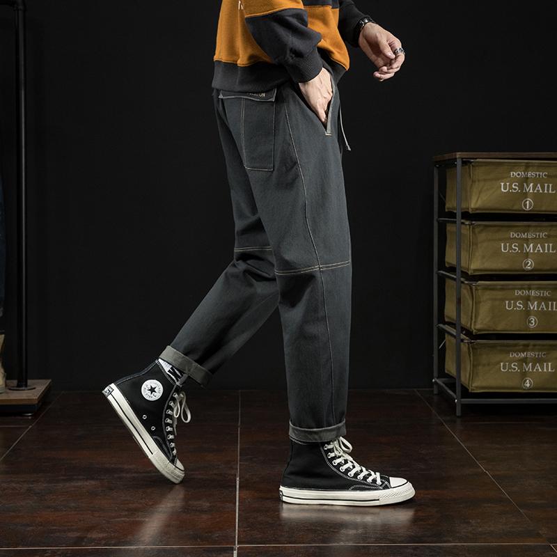 Men's Fall/Winter 2021 Trousers Fashion Bunch Of Foot Sweatpants Loose Harlan Stretch Straight Leg Pants