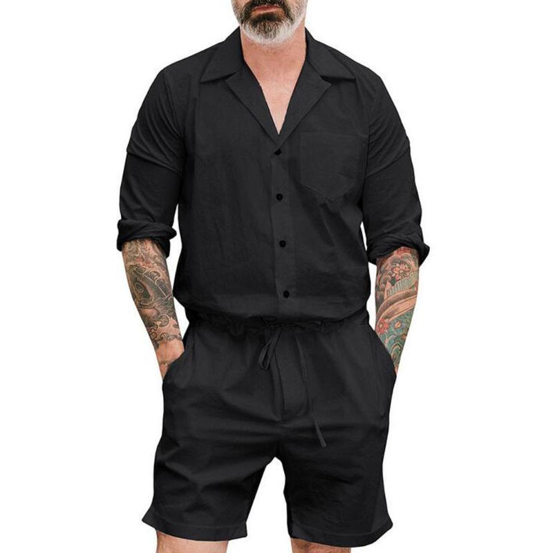 Plus Size Summer Men Set Button Rompers Jumpsuit Fashion Sumple Funny Streetwear Vintage Casual Summer Men Set, Gray
Plus Size Summer Men Set Button Rompers Jumpsuit Fashion Sumple Funny Streetwear Vintage Casual Summer Men Set, Gray