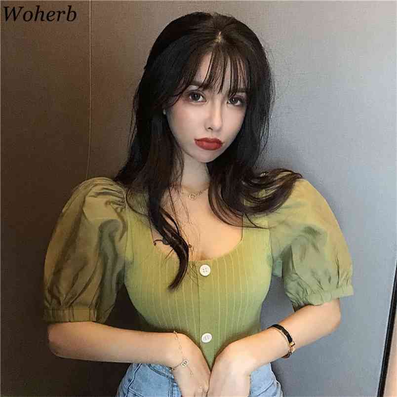 Femme Summer Solid Knit Short Puff Sleeve T-shirt Sexy Square Collar All Match Chic Korean Tee Casual Tops T-shirts 210519, Red
Femme Summer Solid Knit Short Puff Sleeve T-shirt Sexy Square Collar All Match Chic Korean Tee Casual Tops T-shirts 210519, Red