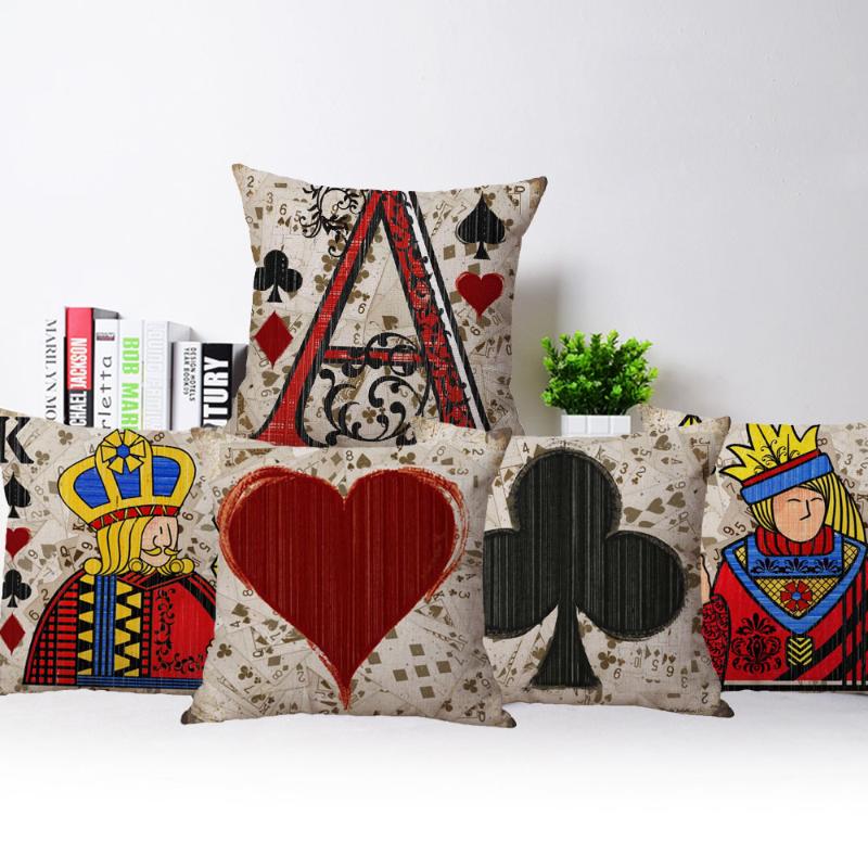Cushion/Decorative Pillow Vintage Style Poker Cushion Cover Heart Beige Linen Case Decor Sofa Kissenbezug Home Decoration 45X45cm
Cushion/Decorative Pillow Vintage Style Poker Cushion Cover Heart Beige Linen Case Decor Sofa Kissenbezug Home Decoration 45X45cm