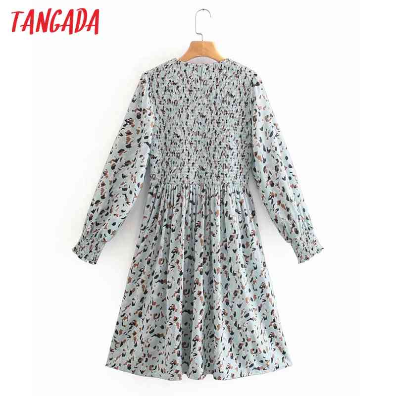 Fashion Women Leopard Print Pleated Long Sleeve High Street Ladies Midi Dress XN312 210416