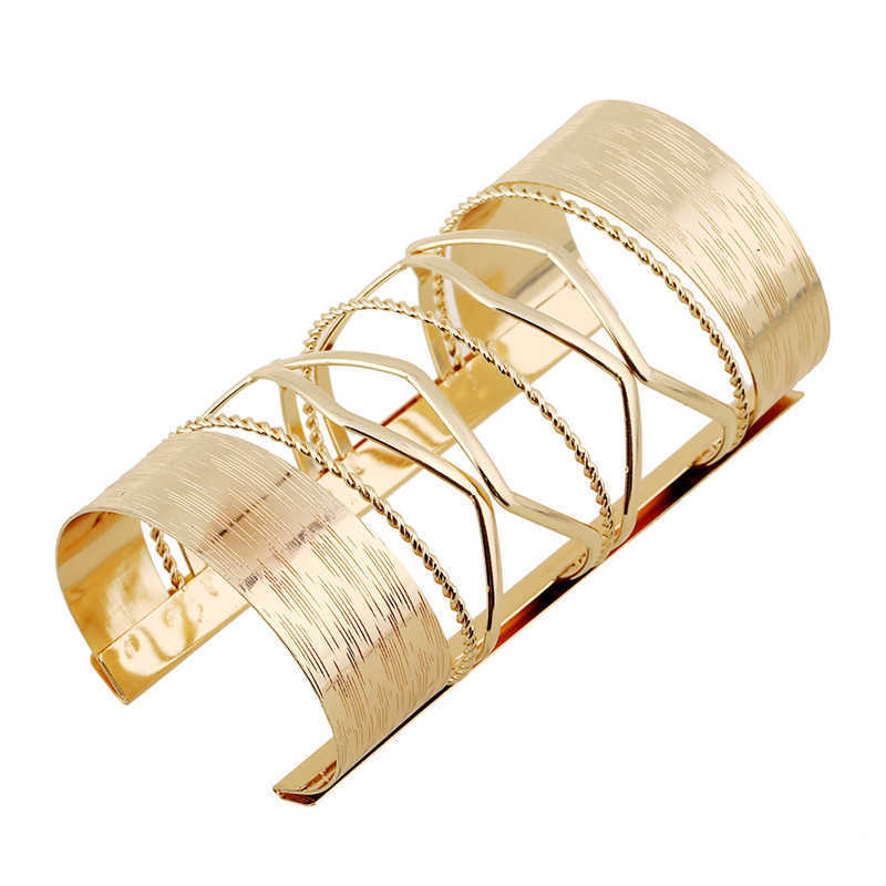 Hollow Wide Cuff Geometric Bracelet Bangles for Women New Alloy Open Big Female Bangle Fashion Jewelry Brazalete Mujer Q0719
Hollow Wide Cuff Geometric Bracelet Bangles for Women New Alloy Open Big Female Bangle Fashion Jewelry Brazalete Mujer Q0719