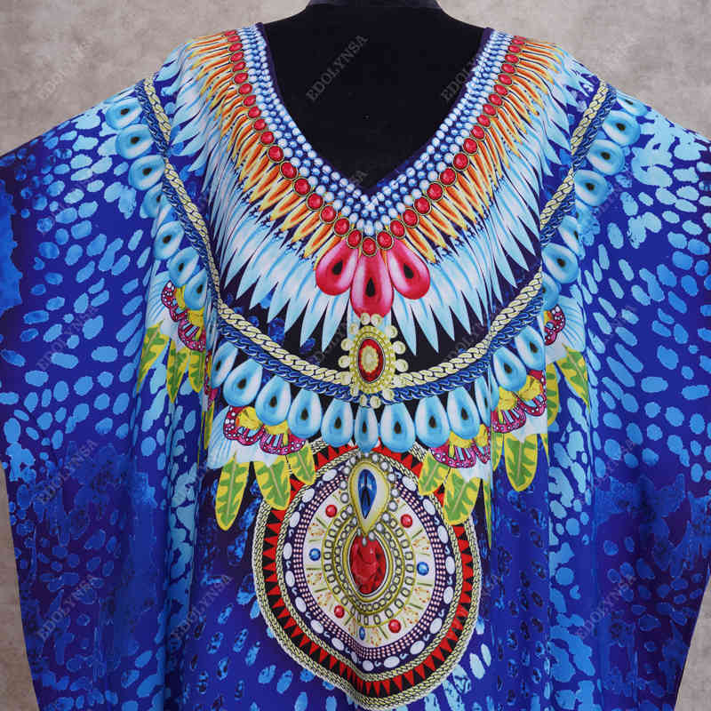Quick-drying Bikini Cover-ups Bohemian Printed Summer Dress Cotton Tunic Women Plus Size Beach Wear Swim Suit Cover Up Q987 210420