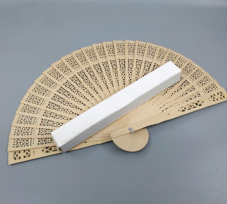 2021 personalized sandalwood folding hand fans with organza bag wedding favours fan party giveaways in bulk 50pcs lot