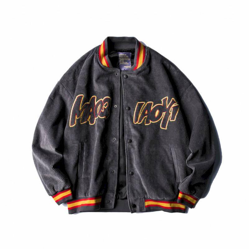 Men's Jackets Korean Fashion Corduroy Baseball Jacket Men Women Hip Hop Letter Embroidered Streetwear Retro Bomber Coats Varsity