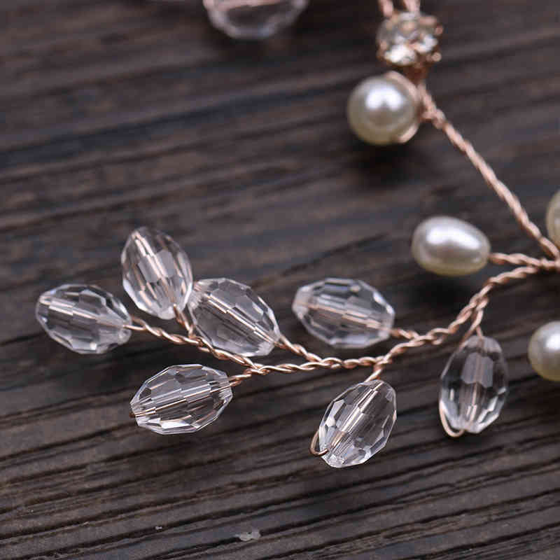 Wedding Hair Jewelry Accessories Tuan Ming Headdress Selling Rose Gold Crystal Band Dress Bride