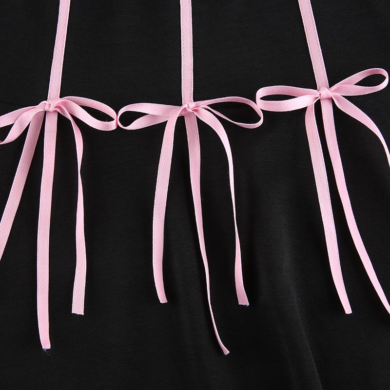 Harajuku Bow Punk Black Mini Skirts Womens Casual High Waisted Short Pleated Skirt Ladies Preppy Style Summer Fashion 2021 Gift