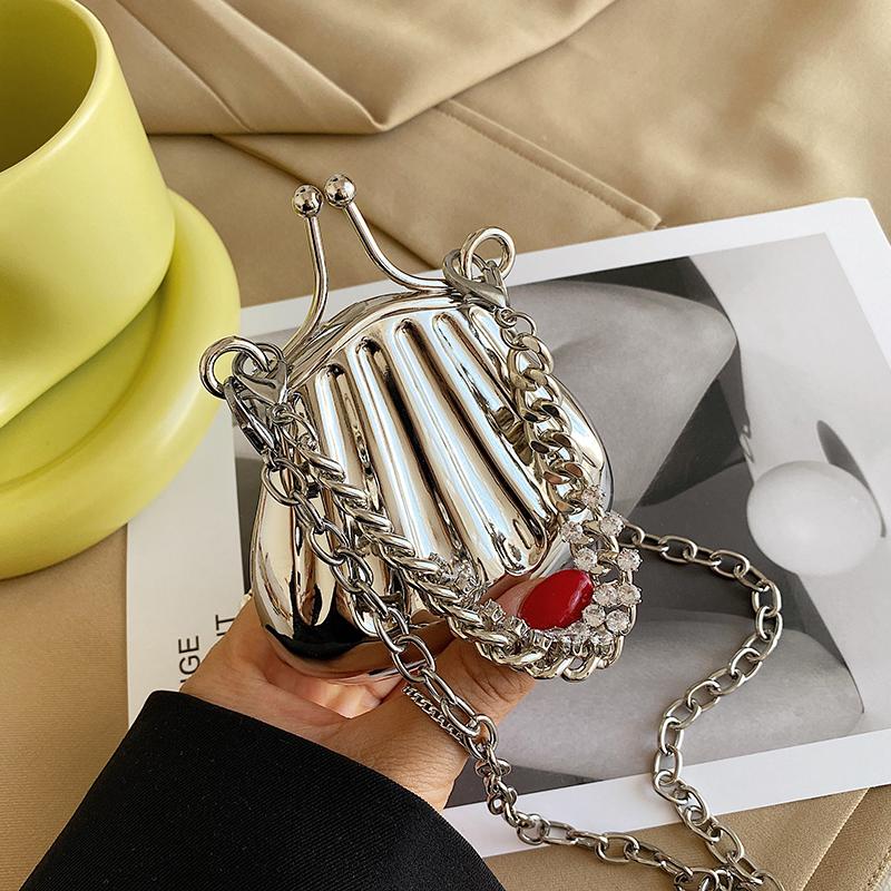 Evening Bags High Quality Silver Metal Shell Shoulder Bag Women Mini Crossbody For Clutch Coin Purses
Evening Bags High Quality Silver Metal Shell Shoulder Bag Women Mini Crossbody For Clutch Coin Purses