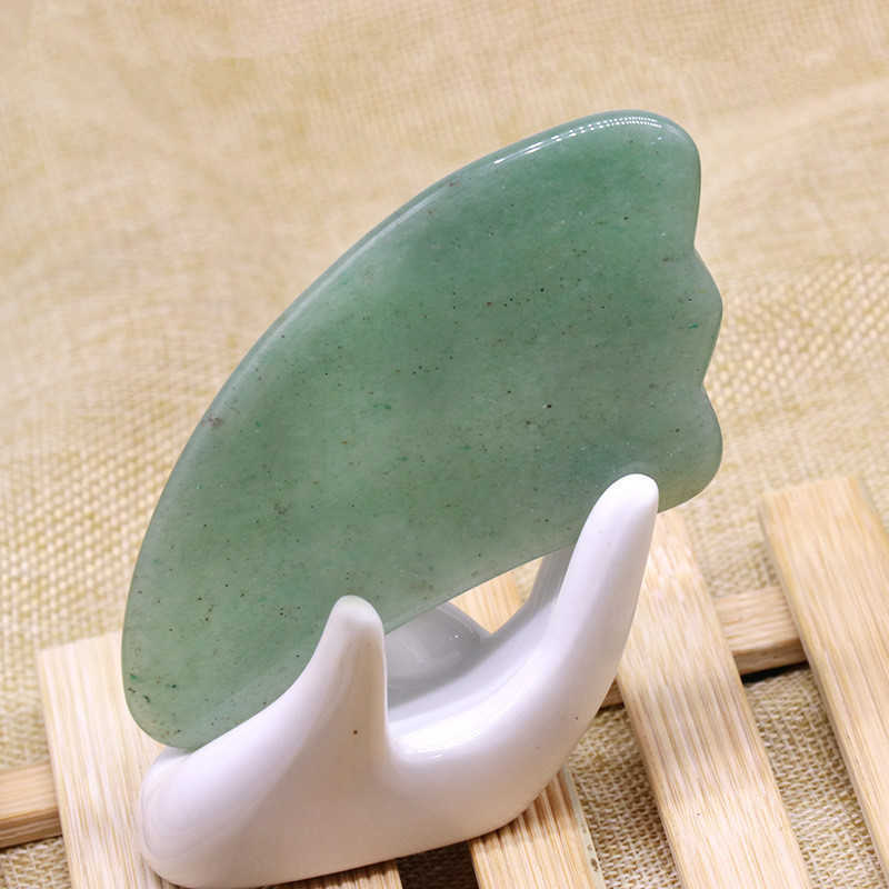 Natural Jade Stone Guasha Board Rose Quartz Green Agate Dongling Jade Guasha Scraper Face Massager Gua Sha Tools Wholesale