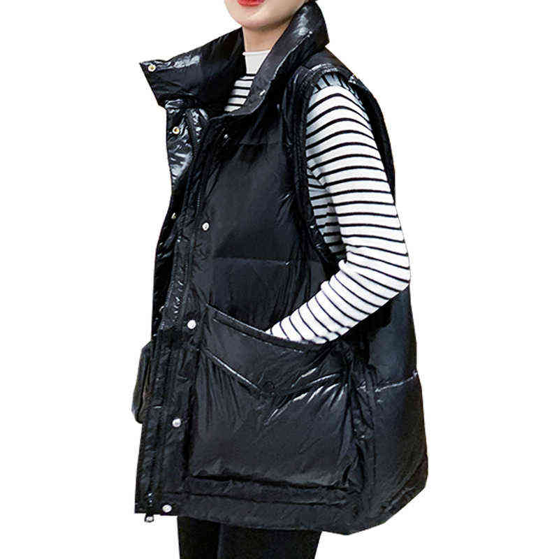 Autumn Winter Selling Sleeveless Jacket Women Korean Fashion Casual Female Warm Womens Vest Outerwear black waistcoat BA 211120
