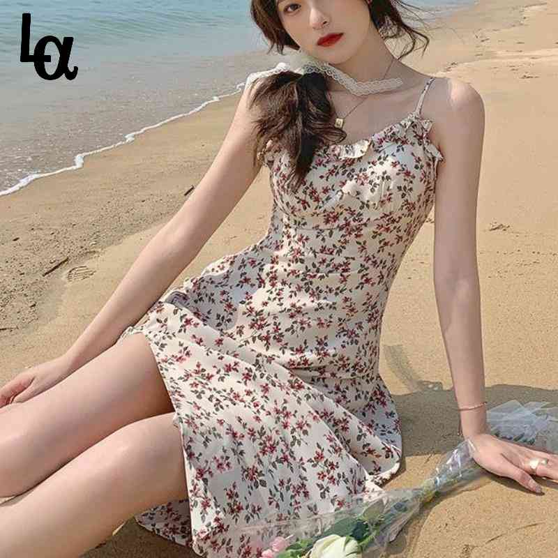 Summer Elegant Chiffon Floral Strap Dress French Retro Backless Sexy Midi V-neck Temperament Split Party 210519, Floral dress
Summer Elegant Chiffon Floral Strap Dress French Retro Backless Sexy Midi V-neck Temperament Split Party 210519, Floral dress