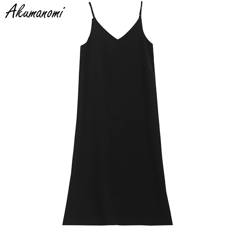 Oversize Spaghetti Strap Satin Cotton Maxi Dresses For Women Plus Size 4 5 Xl 6xl 7xl Spring Summer Autumn Split Soft Long Dress 210409