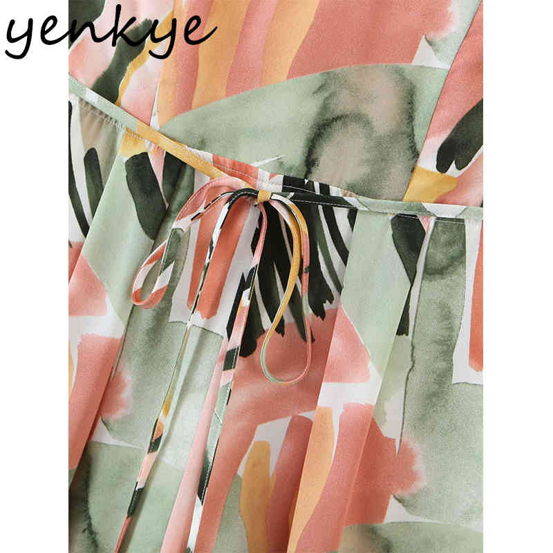 Sexy Backless Multicolor Print Jumpsuit Women V Neck Sleeveless Sashes Holiday Boho Romper Summer Long Loose monos mujer 210430