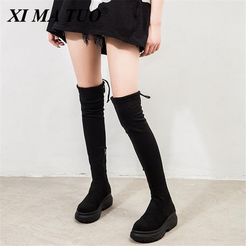 Boots Platform Wedge Women's Autumn Thigh Winter Plush Over The Knee Sexy Female Stretch High Heel 34-40, Black
Boots Platform Wedge Women's Autumn Thigh Winter Plush Over The Knee Sexy Female Stretch High Heel 34-40, Black