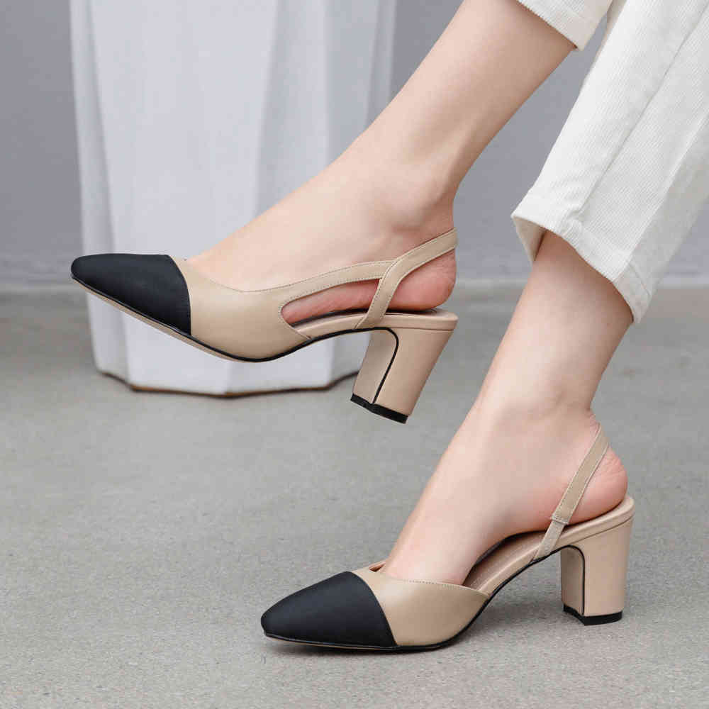 Meotina Women Slingbacks Shoes High Heels Natural Genuine Leather Thick High Heel Shoes Cow Leather Mixed Colors Pumps Ladies 43 LJ200924, Beige
Meotina Women Slingbacks Shoes High Heels Natural Genuine Leather Thick High Heel Shoes Cow Leather Mixed Colors Pumps Ladies 43 LJ200924, Beige