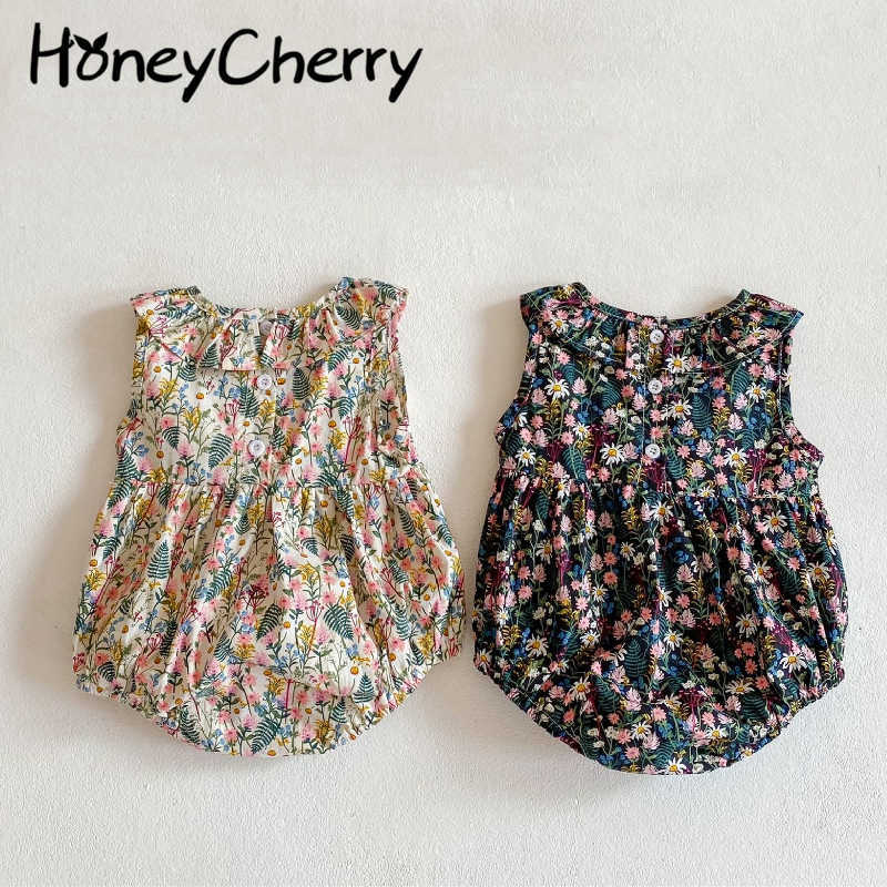 Summer thin section lapel floral sleeveless leotard Romper climbing clothes born girl clothes 210701, Black
Summer thin section lapel floral sleeveless leotard Romper climbing clothes born girl clothes 210701, Black