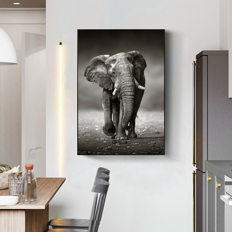 Elephant Posters Wall Painting For Living Room Home Decor Black And White Animal Canvas Pictures Prints NO FRAME