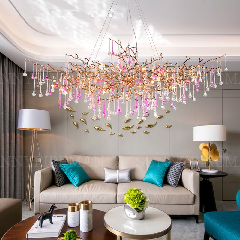 Modern Serip Copper Branch Water Drop Clear/Pink Glass Pendant Lamps Chandeliers LED Light Water Drops Chandelier Lighting Salon Ceiling Lamp
Modern Serip Copper Branch Water Drop Clear/Pink Glass Pendant Lamps Chandeliers LED Light Water Drops Chandelier Lighting Salon Ceiling Lamp