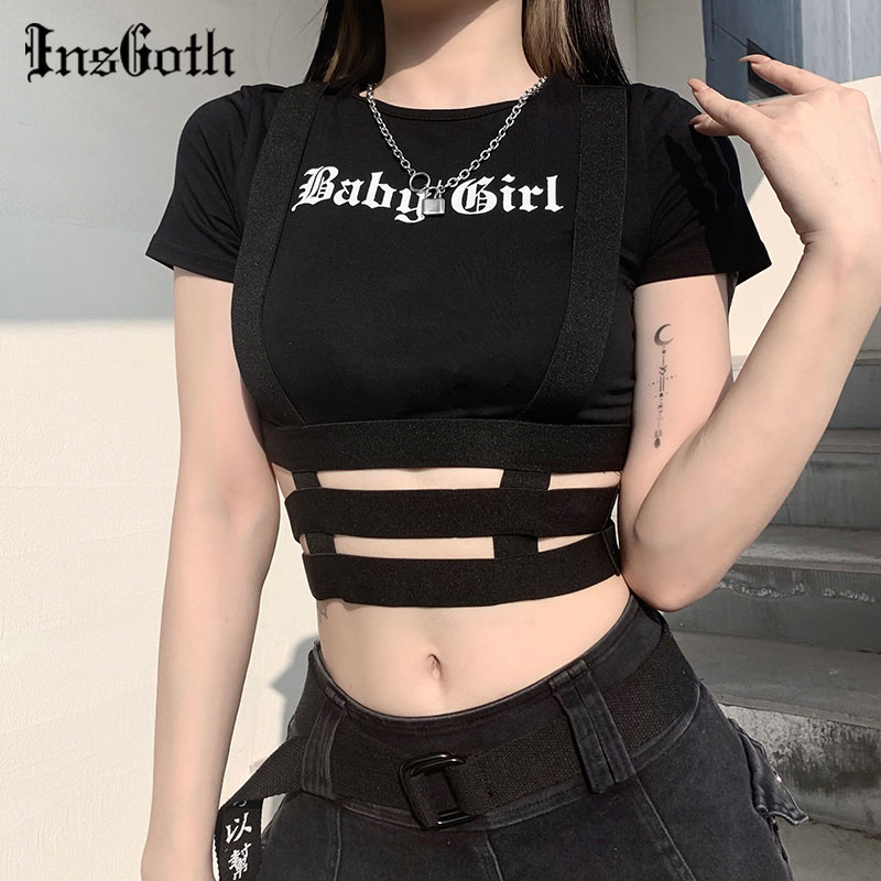 InsGoth Streetwear Punk Hollow Out Black T Shirt Harajuku Goth Letter Print Bodycon Short Sleeve Top Women Sexy Basic Crop Tops
InsGoth Streetwear Punk Hollow Out Black T Shirt Harajuku Goth Letter Print Bodycon Short Sleeve Top Women Sexy Basic Crop Tops
