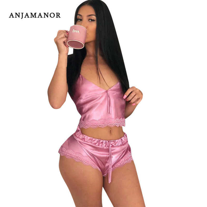 ANJAMANOR Pink Satin Lace Cute Sexy 2 Piece Set Women Clothing Crop Top and Shorts Sleep Matching Sets Two Piece Outfits D34-I44 Y0719, Gray
ANJAMANOR Pink Satin Lace Cute Sexy 2 Piece Set Women Clothing Crop Top and Shorts Sleep Matching Sets Two Piece Outfits D34-I44 Y0719, Gray
