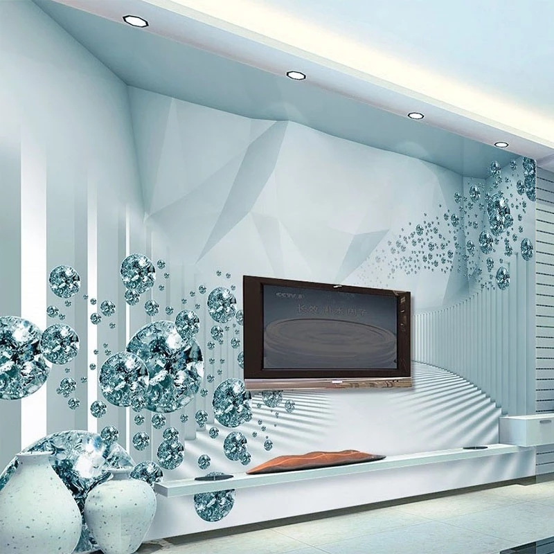 Custom Any Size Mural Wallpaper Modern 3D Stereo Space Fashion Crystal Ball Painting Living Room Sofa Waterproof