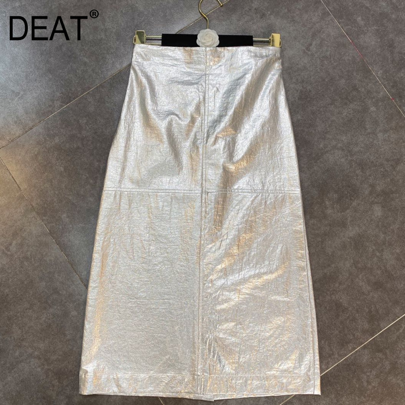 Women Solid Color Skirt High Waist Fashion Spring Summer Ladies Luxury Metal HR434 210525, Silver
Women Solid Color Skirt High Waist Fashion Spring Summer Ladies Luxury Metal HR434 210525, Silver