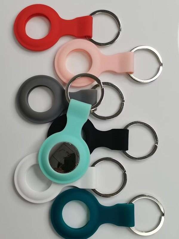Silicone Protective Case Keychain Cover for Apple Airtags Airtag Air Tags Locator Tracker Anti-lost Device Protector Sleeve Anti fall scratc