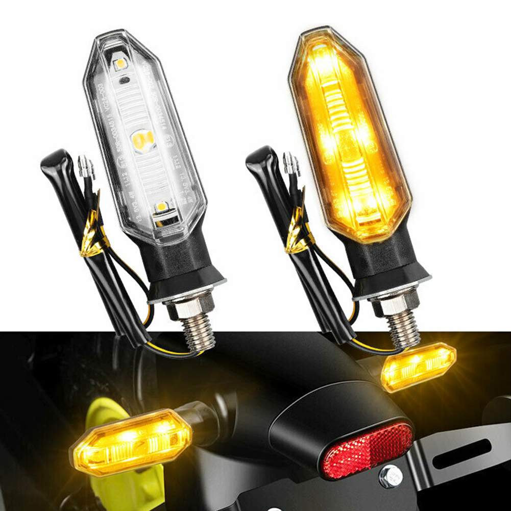 2Pcs Universal Motorcycle LED Turn Signals Long Short Turn Signal Indicator Lights Blinkers Flashers Lamp Motorcycle Accessories