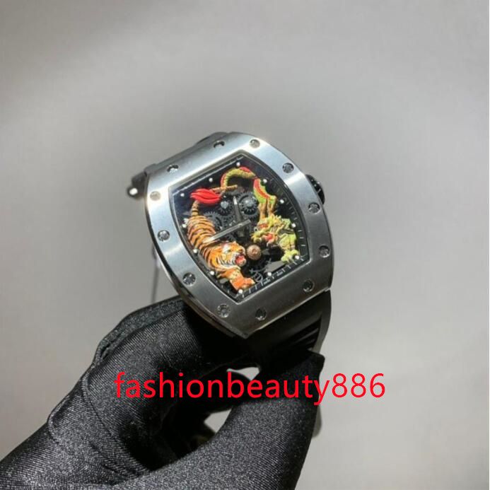 Men's Dragon Tiger flywheel mechanical full drill watch natural tape butterfly buckle 42mm, Water proof18m
Men's Dragon Tiger flywheel mechanical full drill watch natural tape butterfly buckle 42mm, Water proof18m