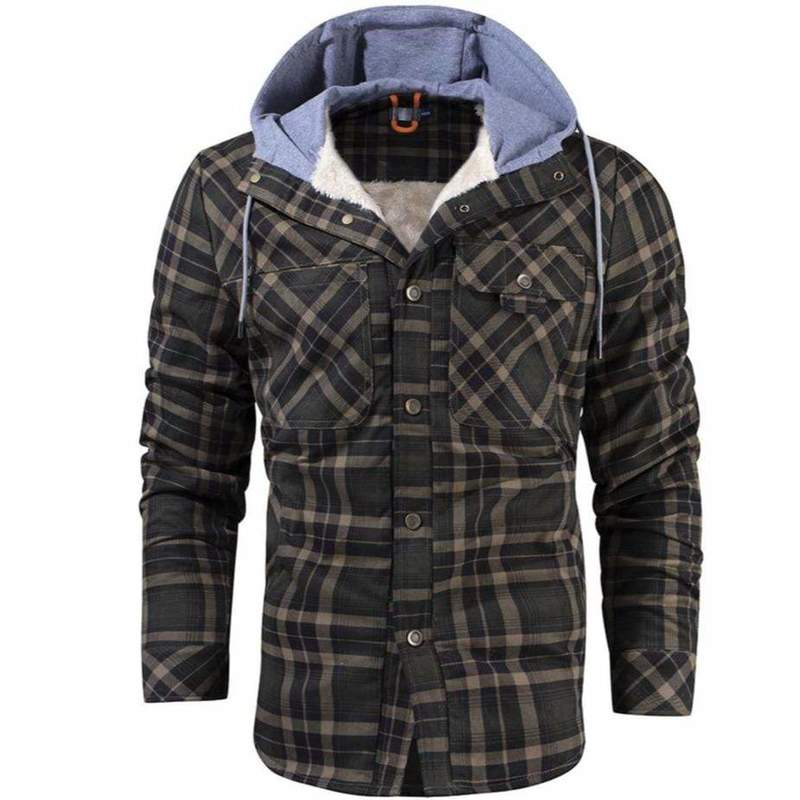 US Size Cross-border Men's Foreign Trade Jacket Plaid Shirt Plus Velvet Plus Size Winter Windproof and Warm Hooded Cotton Jacket, Black;brown
US Size Cross-border Men's Foreign Trade Jacket Plaid Shirt Plus Velvet Plus Size Winter Windproof and Warm Hooded Cotton Jacket, Black;brown