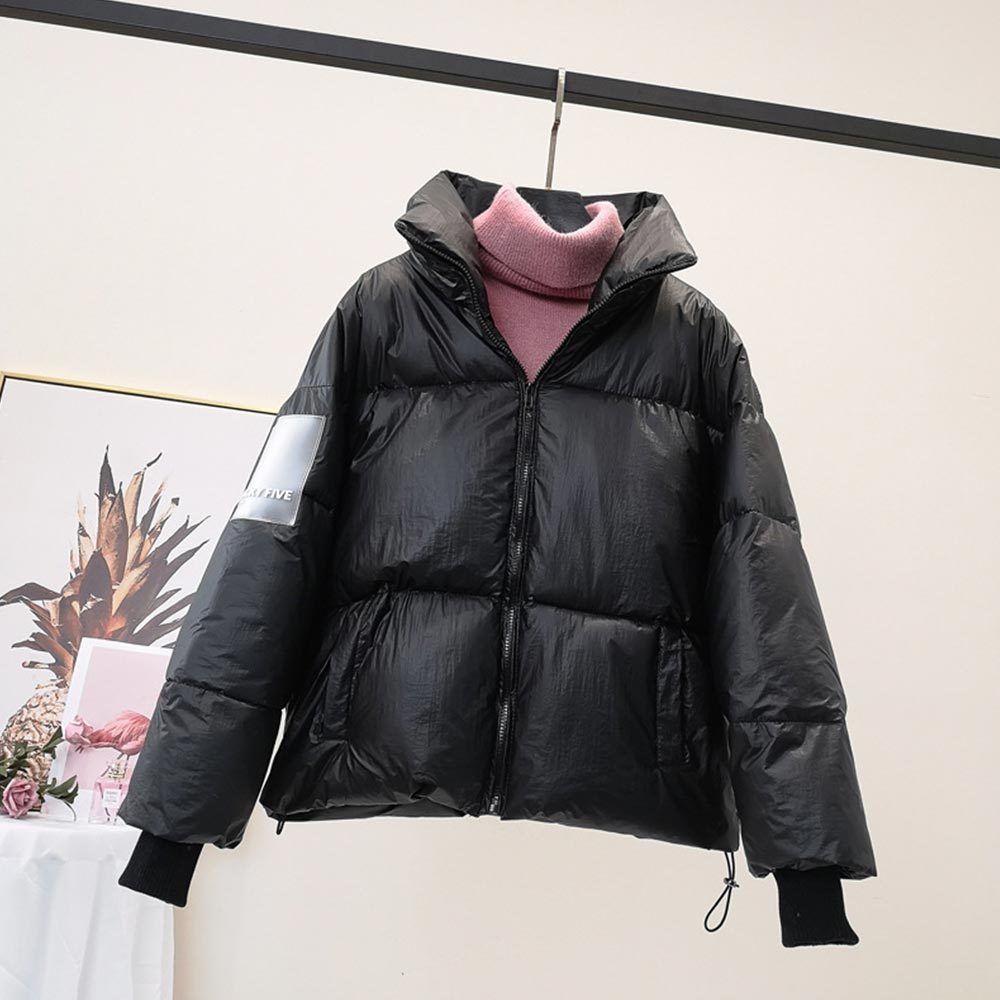 Female Glossy Parka Winter Jacket Women Large Size Thick Loose White Duck Coat Waterproof Outerwear 210428