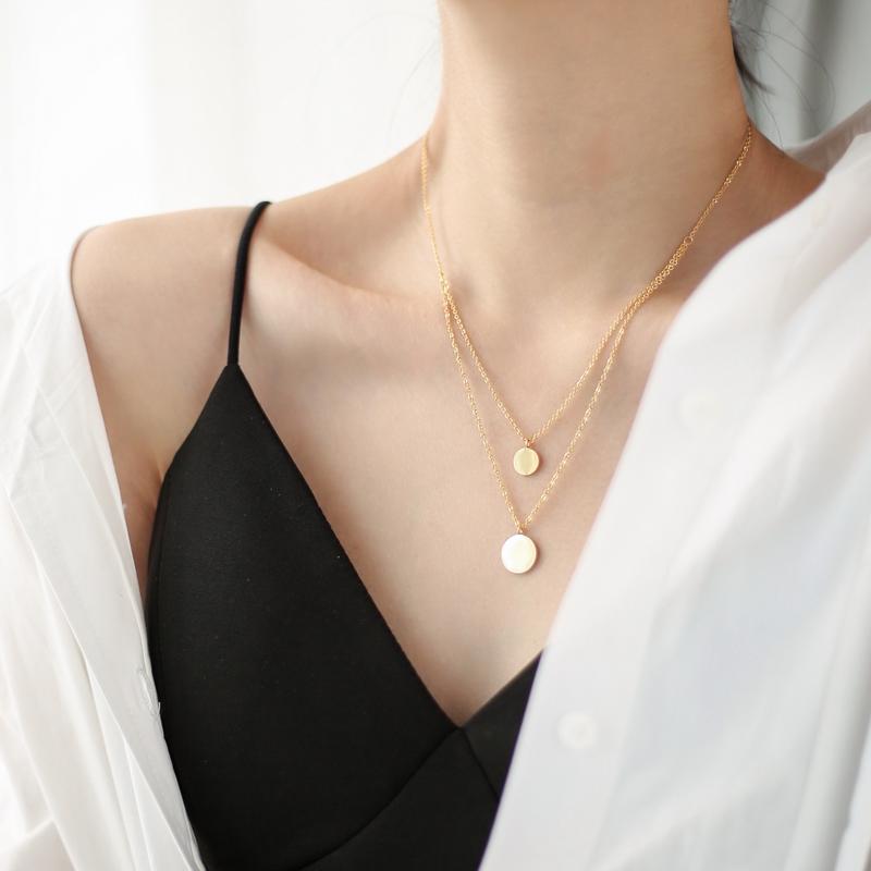 Pendant Necklaces YUN RUO Double Layer Round Necklace Rose Gold Color Fashion Titanium Steel Woman Jewelry Gift Never Fade Drop
Pendant Necklaces YUN RUO Double Layer Round Necklace Rose Gold Color Fashion Titanium Steel Woman Jewelry Gift Never Fade Drop
