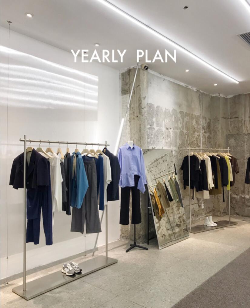 Clothing store display rack Commercial Furniture women's side cloth hangers stainless steel bottom box middle island clothes hanger rod