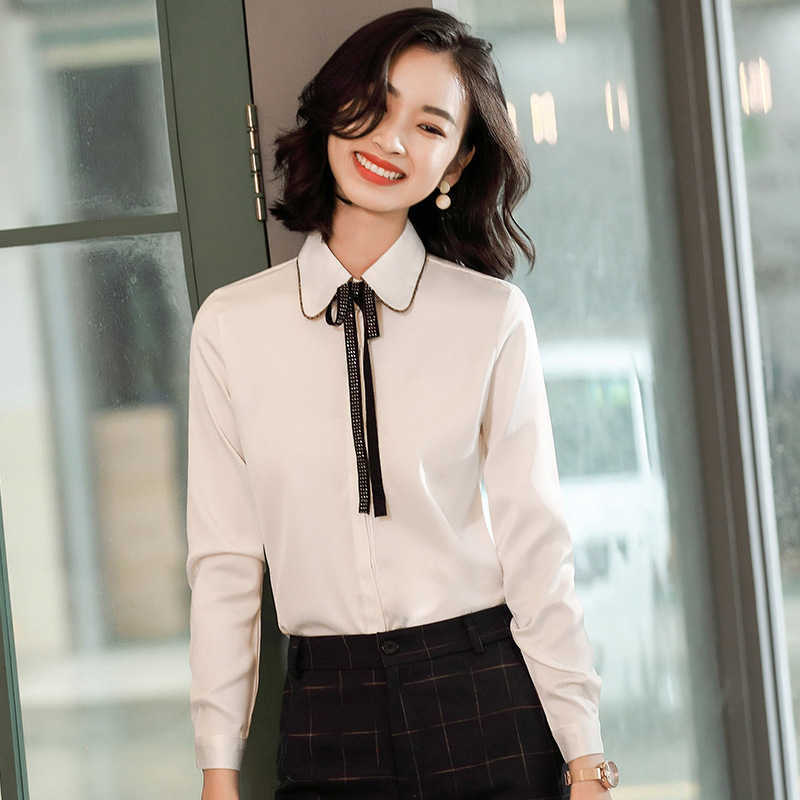 plus size women's high quality solid color ladies office shirt Casual long-sleeved workwear bottoming 210527
plus size women's high quality solid color ladies office shirt Casual long-sleeved workwear bottoming 210527