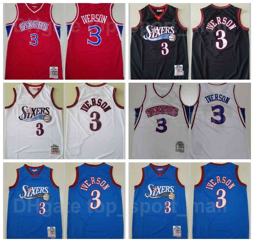 Men Mitchell and Ness Basketball Allen Iverson Jersey 3 Vintage Black White Red Blue Team Color Home Breathable Pure Cotton Top Quality, Black;red
Men Mitchell and Ness Basketball Allen Iverson Jersey 3 Vintage Black White Red Blue Team Color Home Breathable Pure Cotton Top Quality, Black;red