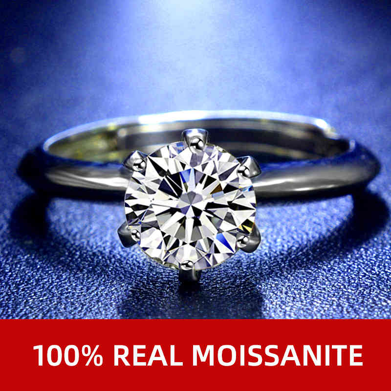 NYMPH Real Moissanite Gemstone Diamond Ring 1.0 Carats D Color 925 Sterling Silver for Women Party Engagement Gift
NYMPH Real Moissanite Gemstone Diamond Ring 1.0 Carats D Color 925 Sterling Silver for Women Party Engagement Gift