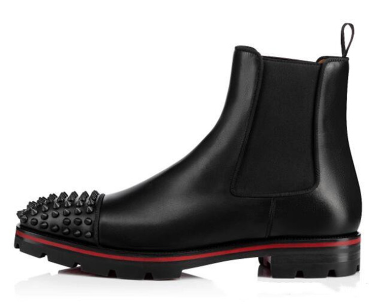 Men Boots Winter Fashion Cool Booties Melon Spikes Black Genuine Leather Lug Sole Man Red Bottoms Ankle Boot Classic Mens Martin Bootie
Men Boots Winter Fashion Cool Booties Melon Spikes Black Genuine Leather Lug Sole Man Red Bottoms Ankle Boot Classic Mens Martin Bootie