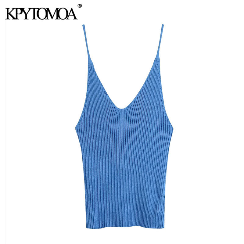 Women Fashion Patchwork Fruit Embroidery Ribbed Tank Tops Vintage V Neck Thin Straps Female Camis Mujer 210416
