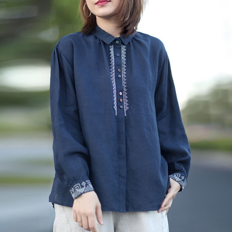 Johnature Autumn Leisure Retro Patchwork Embroidery Turn-down Collar Long Sleeve Shirt Cotton Linen All-match Women Top 210521, White
Johnature Autumn Leisure Retro Patchwork Embroidery Turn-down Collar Long Sleeve Shirt Cotton Linen All-match Women Top 210521, White