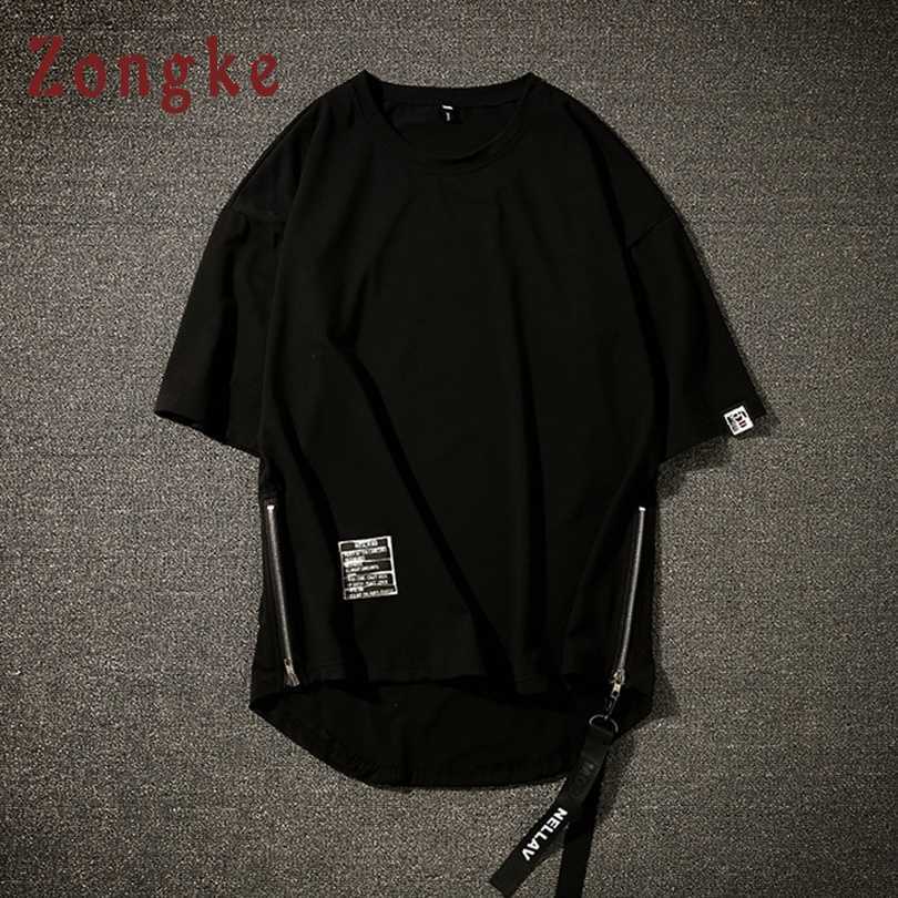 Zongke White T Shirt Men Tshirt Men T Shirt Harajuku Vintage T-Shirt Men Clothes Streetwear Hip Hop Summer Top 5XL 210707