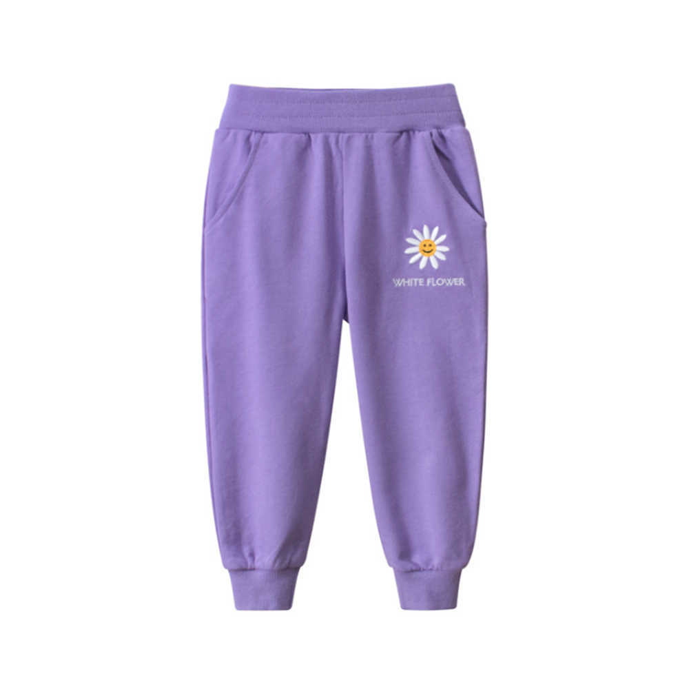 Mudkingdom Girls Jogger Sweatpants Fashion Daisy Flower Elastic Waist Trousers for 210615