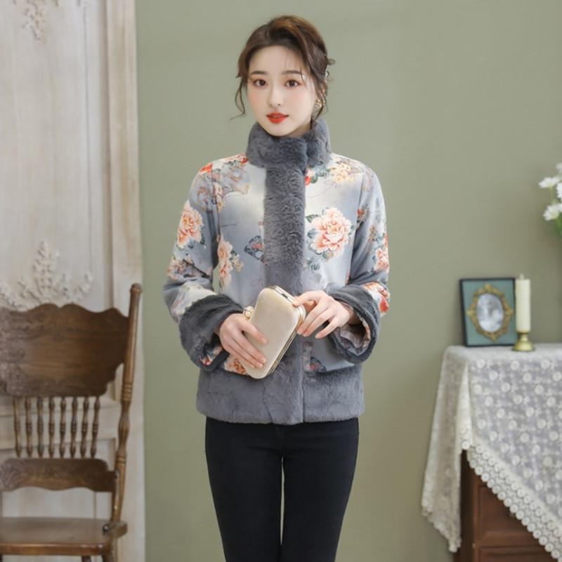 Ethnic Clothing 2021 Chinese Style Winter Warm Cotton-padded Jacket Tang Suit Fur-edge Cotton Coat Cheongsam
Ethnic Clothing 2021 Chinese Style Winter Warm Cotton-padded Jacket Tang Suit Fur-edge Cotton Coat Cheongsam