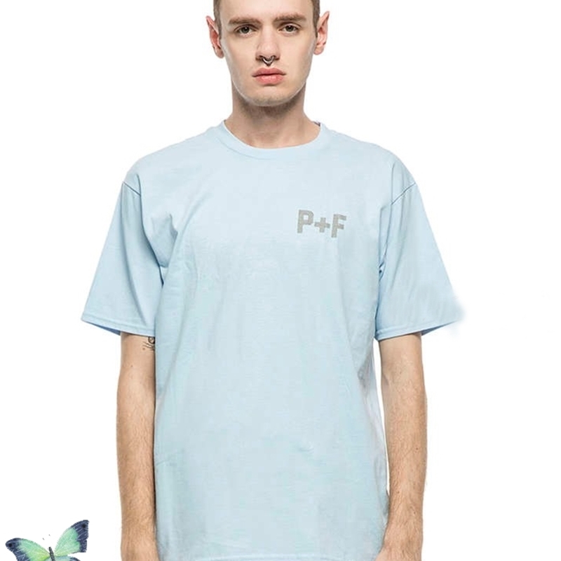 P+F 3M Reflective T Shirt Places Faces High Quality Solid Color T-shirt Men Women Fashion Casual Places+faces s 210420