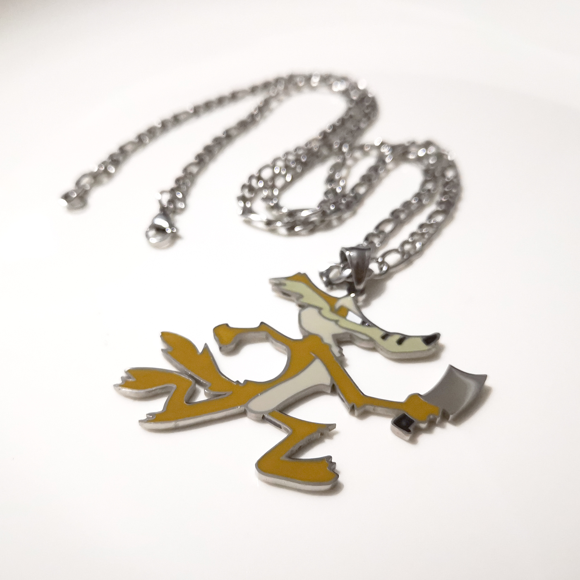 2 '' Juggalo Wolf Coyote Pendant Charms Necklace Stainless Steel ICP Hip-Hop chain 24 inch for Mens Gifts