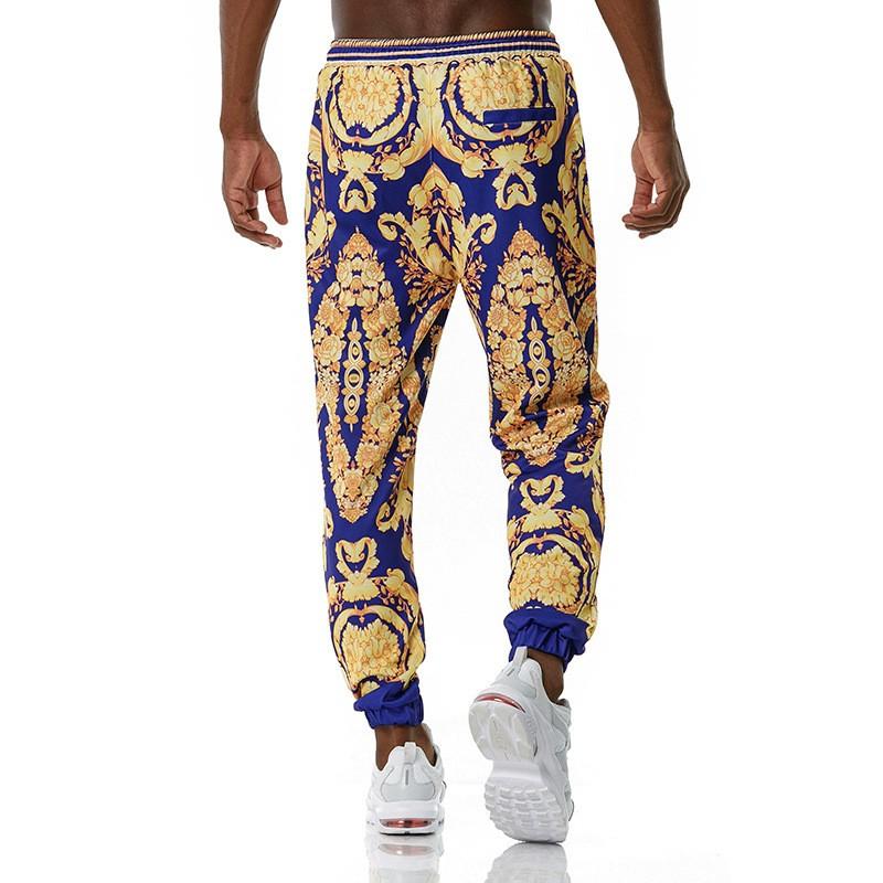 Gold Luxury Designer Mens Trousers Are Unusual Stylish Jogging Pants Loose Hiphop Streetwear Sweatpants Pantalon Ethnic Men's