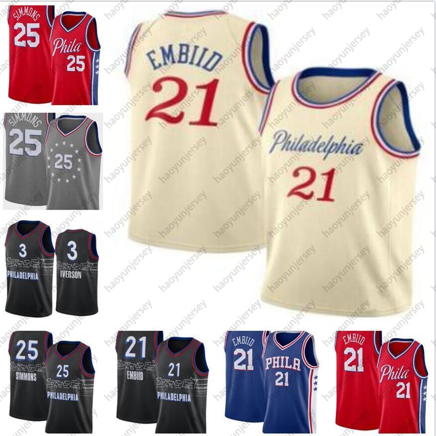 Joel 21 Embiid Mens Ben 25 Simmons Allen 3 Iverson Julius 6 Erving City Basketball Jersey, Black
Joel 21 Embiid Mens Ben 25 Simmons Allen 3 Iverson Julius 6 Erving City Basketball Jersey, Black