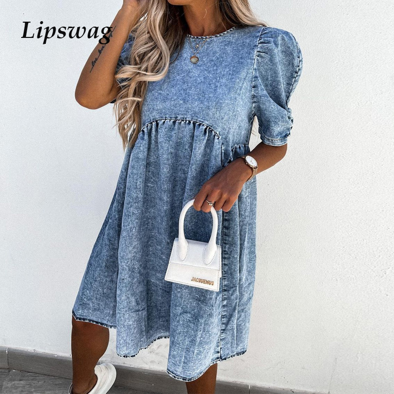 fashion elegant o neck party dresses women spring summer puff sleeve mini dress casual imitation denim print loose dress vestidohigh quality, Black;gray
fashion elegant o neck party dresses women spring summer puff sleeve mini dress casual imitation denim print loose dress vestidohigh quality, Black;gray