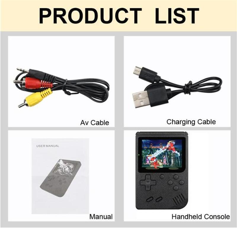 Mini Handheld Games Console Nostalgic host Retro Portable AV Video Pocket Console Can Store 400 Game in 1 8 Bit 2.6 Inch Colorful LCD Cradle Design Wi